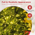6/7/8FT Pre-Lit Artificial Christmas Tree, Hinged Xmas Tree with Remote, Warm White LED Lights, Timer, Adjustable Lighting Modes for Holiday Decor